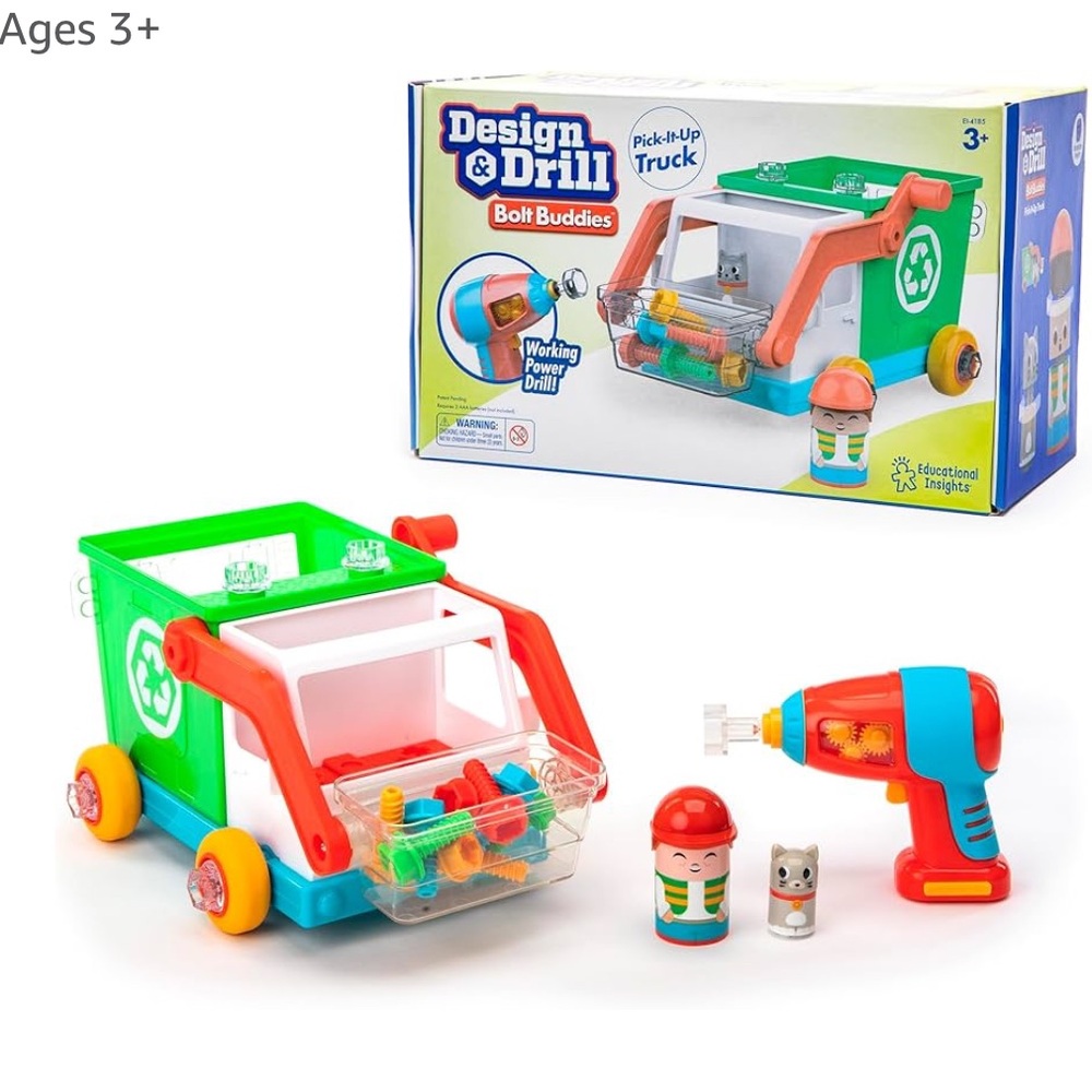 Educational Insights Design & Drill Bolt Buddies Recycling Truck 3 and up